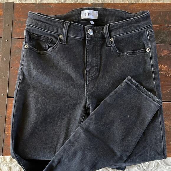 Pistola Black/Gray Wash Skinny Jeans Size 27 - Picture 2 of 5